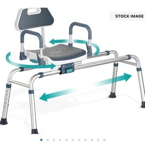 Dark Blue Shower Chair with Swivel Seat